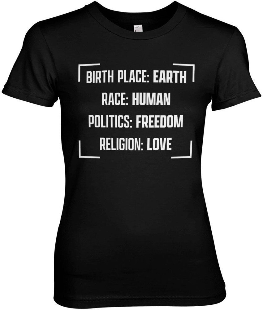 Hybris Birthplace Earth Girly Tee Damen T-Shirt Schwarz - Damen