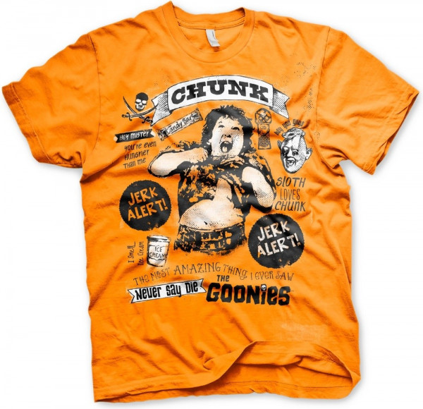 The Goonies Chunk Jerk Alert T-Shirt Orange