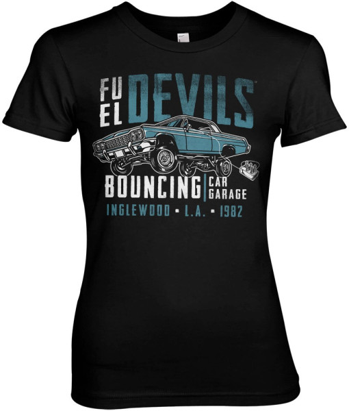 Fuel Devils Bouncing Garage Girly Tee Damen T-Shirt Black