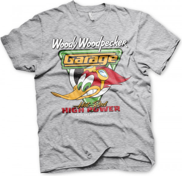 Woody Woodpecker Garage T-Shirt Heather-Grey