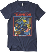 Steven Rhodes Don'T Sit Too Close To The Television T-Shirt Navy