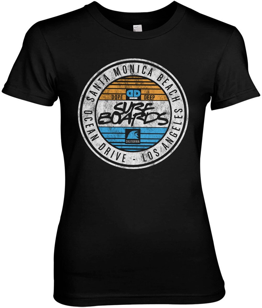 Dope & Deep Ocean Drive Girly Tee Damen T-Shirt Schwarz - Damen