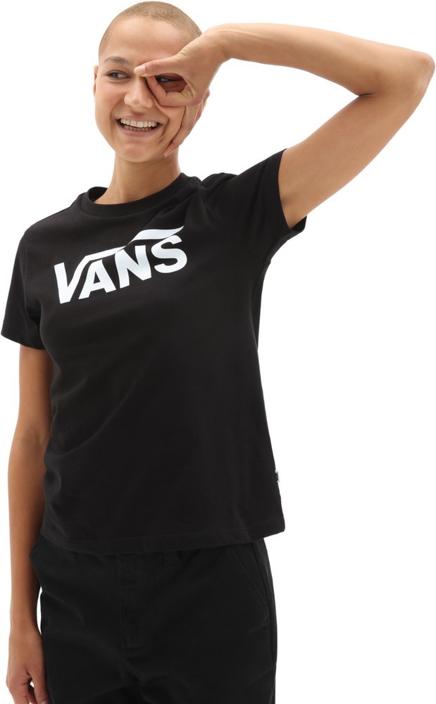 Vans Damen Shirt Wm Flying V Crew Tee Schwarz - Damen
