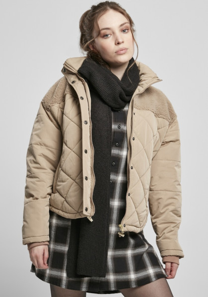 Urban Classics Damen Jacke Ladies Oversized Diamond Quilt Puffer Jacket Softtaupe
