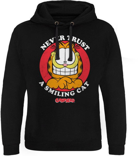 Garfield Never Trust A Smiling Cat Epic Hoodie Black