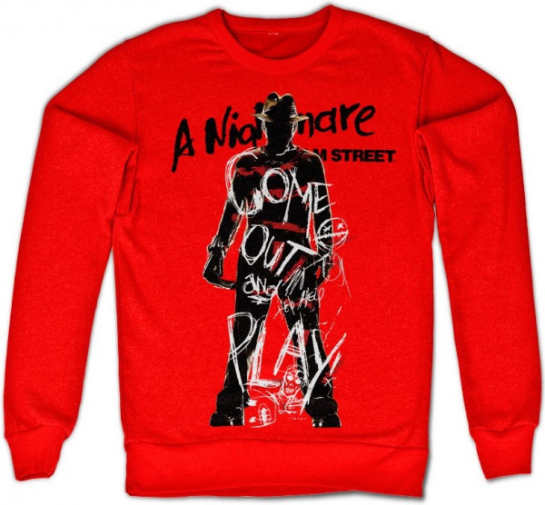 A Nightmare On Elm Street Come Out And Play Sweatshirt Red