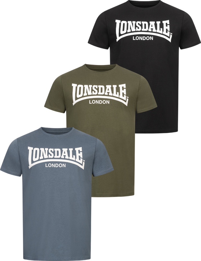 Lonsdale Hinstock Herren T-Shirt normale Passform 3er pack - Herren / Unisex