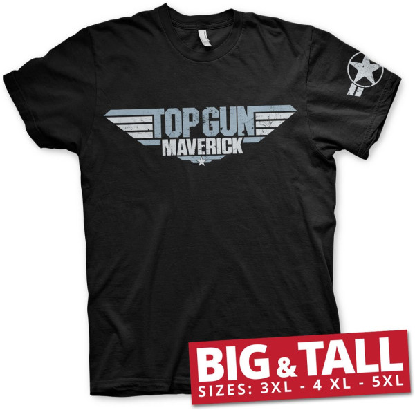 Top Gun Maverick Distressed Logo Big & Tall T-Shirt Black