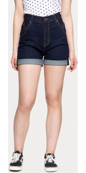 Queen Kerosin Damen Denim Short High Waist QK4210419000