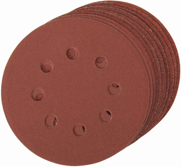 Silverline Schleifzubehör Klettschleifscheiben, gelocht, 125 mm, 10-tlg. Satz 125 mm, 4x60er-, 2x80e