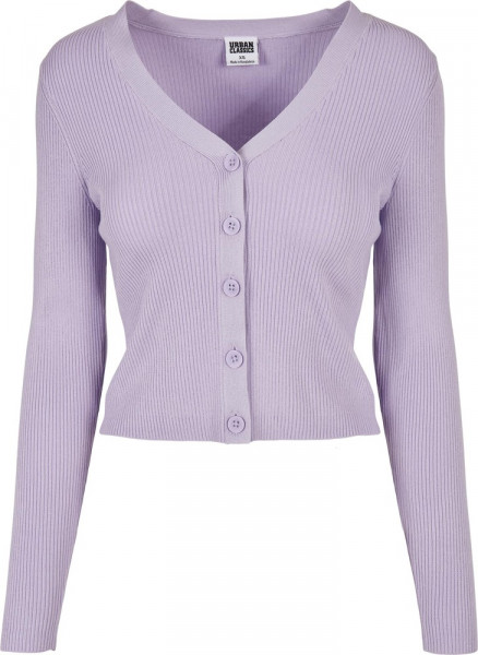 Urban Classics Damen Ladies Short Rib Knit Cardigan Lilac