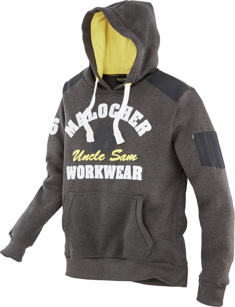 Uncle Sam Strickfleecehoody Oliv Melange/Gelb - Herren / Unisex