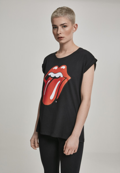 Merchcode Female Shirt Ladies Rolling Stones Tongue Tee Black