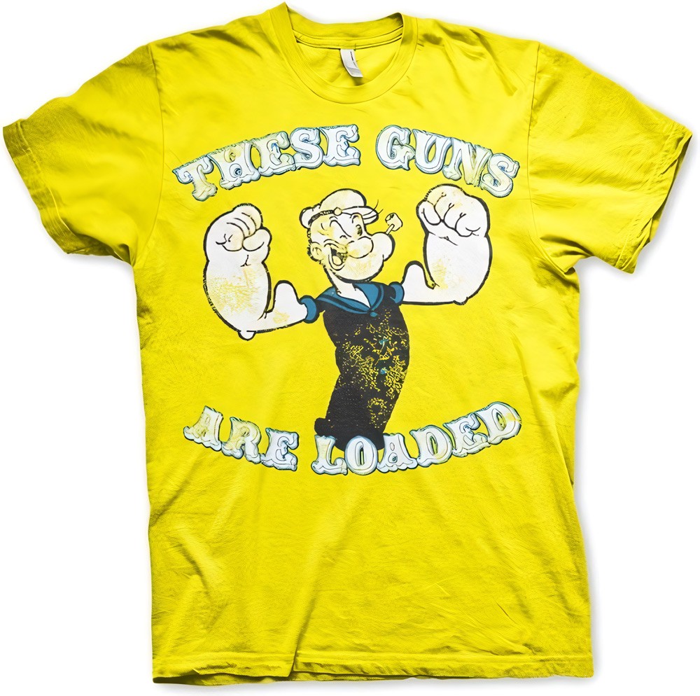 Popeye These Guns Are Loaded T-Shirt Gelb - Herren / Unisex