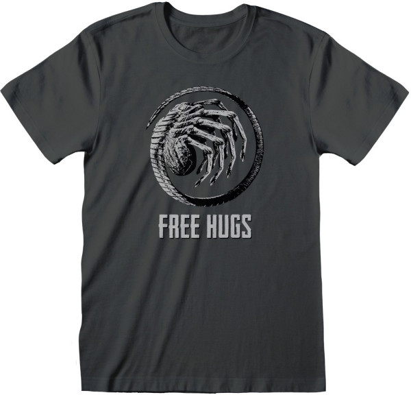 Alien Movie Franchise - Free Hugs T-Shirt Charcoal
