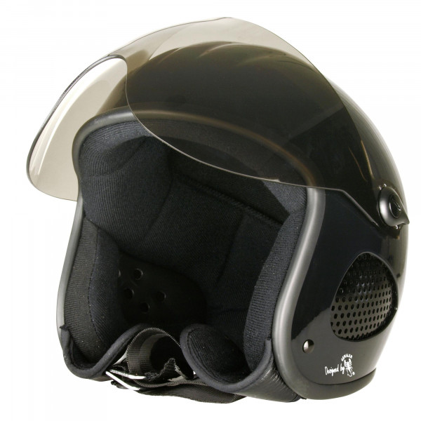 Bores Helm SRM Slight 1 Jethelm mit Visier u. Textil Innenfutter glänzend Black