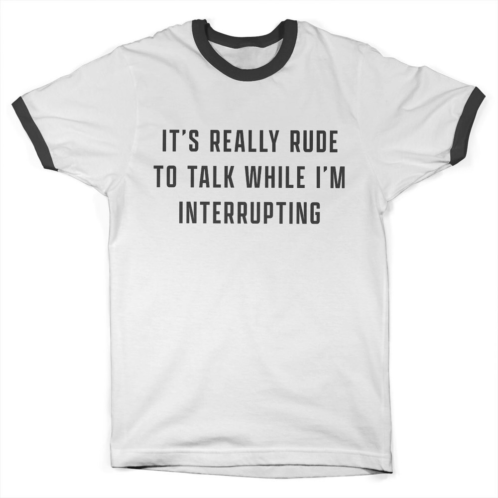 Hybris Rude To Talk Ringer Tee Weiß-Schwarz - Herren / Unisex