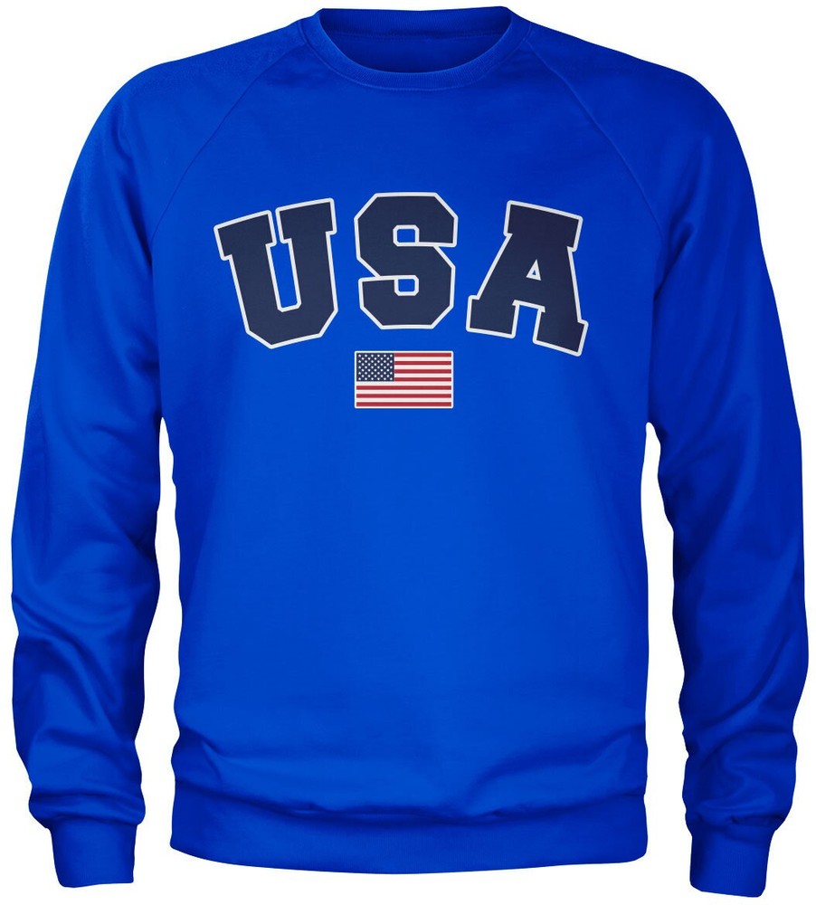 Hybris USA Varsity Sweatshirt Blau - Herren / Unisex