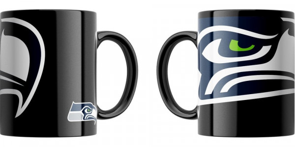 Seattle Seahawks Tasse Oversized American Football NFL Schwarz-330ml