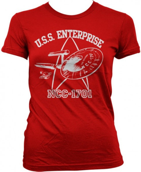 Star Trek U.S.S. Enterprise Girly T-Shirt Damen Red