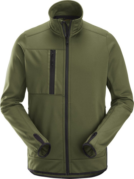 Snickers Fleecejacke AllroundWork, Fleece Arbeitsjacke mit Reißverschluss Khaki/Grün