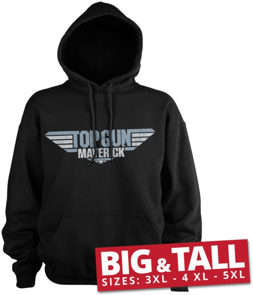 Top Gun Maverick Distressed Logo Big & Tall Hoodie Black