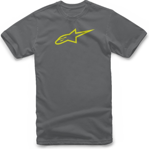 Alpinestars Herren T-Shirt Ageless Classic Tee Charcoal/Hi Vis Yellow