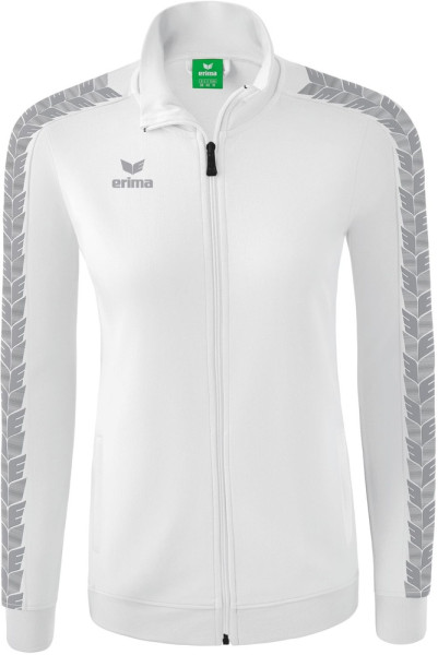 Erima Damen Trainingsjacke Essential Team Tracktop Jacke 22-0060 Weiß/Monument Grey-34 (XXS)