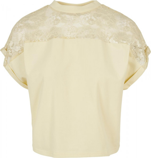 Urban Classics Damen Ladies Short Oversized Lace Tee Softyellow