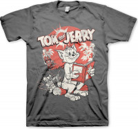 Tom & Jerry Vintage Comic T-Shirt Dark-Grey Tom & Jerry Vintage Comic T-Shirt Dark-Grey