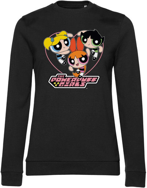 Power Puff Girls Damen Sweatshirt Powerpuff Girls Heart Girly Sweatshirt WB-53-PPG003-DTF846