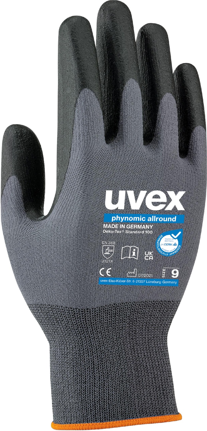 Uvex Schutzhandschuhe Phynomic Foam 60050 (60050) 10 Paar | Multicolor (307925) | 9 | 6037-60050-9