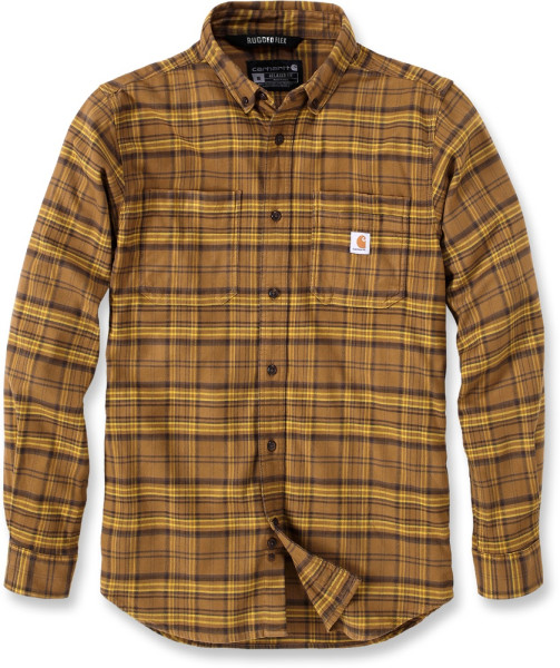 Carhartt Hemd Midweight Flannel L/S Plaid Shirt Oak Brown