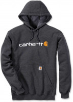 Carhartt Sweatshirt Signature Logo Hooded Sweatshirt Carbon Heather Carhartt Sweatshirt Signature Logo Hooded Sweatshirt Carbon Heather