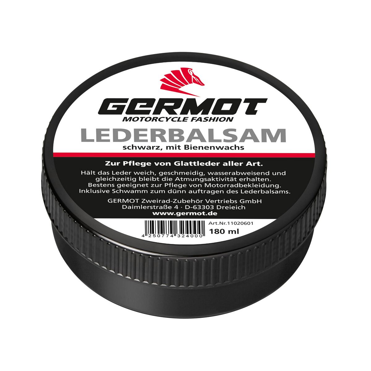 Germot Lederbalsam Schwarz mit Bienenwachs - 180 ml-Schwarz - Herren / Unisex