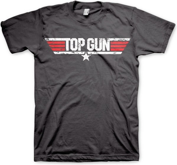 Top Gun Distressed Logo T-Shirt Dark-Grey