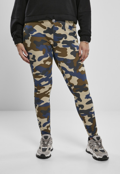 Urban Classics Damen Leggings Ladies High Waist Camo Tech Leggings Summerolive Camouflage