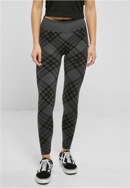 Urban Classics Damen Ladies Seamless Heritage Leggings Asphaltcheck