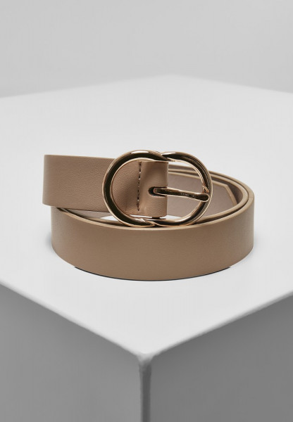 Urban Classics Small Ring Buckle Belt Beige/Gold