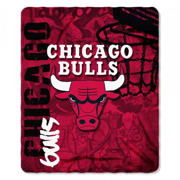 Chicago Bulls Fleece Decke Basketball Rot