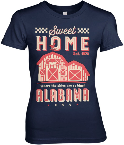 Hybris Sweet Home Alabama Girly Tee Damen T-Shirt Navy