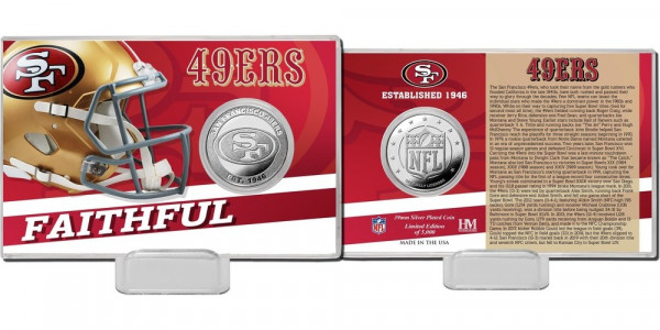 San Francisco 49ers Team History Silver Coin Card American Football NFL Silber