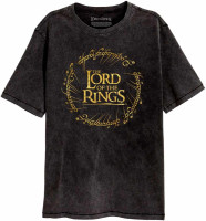 Lord Of The Rings - Gold Foil Logo T-Shirt Vintage Black Lord Of The Rings - Gold Foil Logo T-Shirt Vintage Black