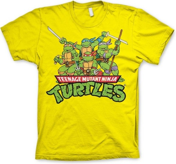 Teenage Mutant Ninja Turtles Turtles Distressed Group T-shirt Yellow