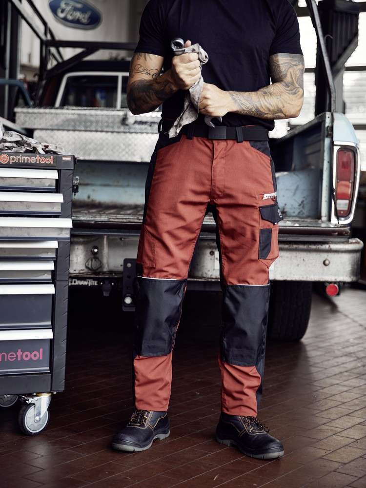 Terrax Workwear Arbeitshose Rotbraun/Schwarz Pants Jeans