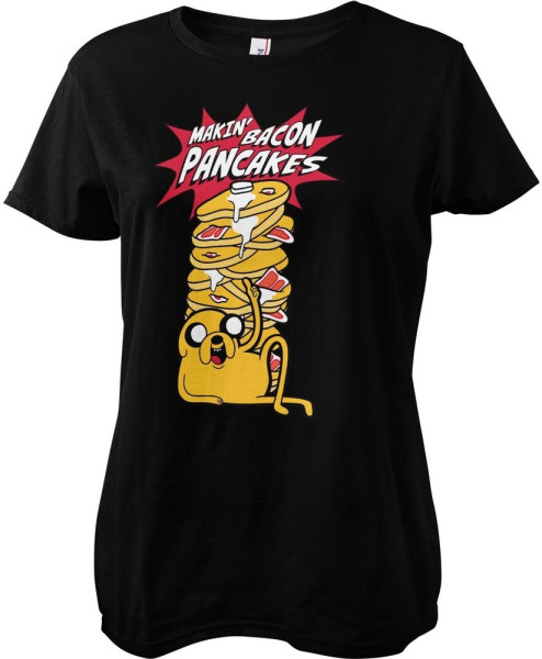 Adventure Time Makin' Bacon Pancakes Girly Tee Damen T-Shirt Black