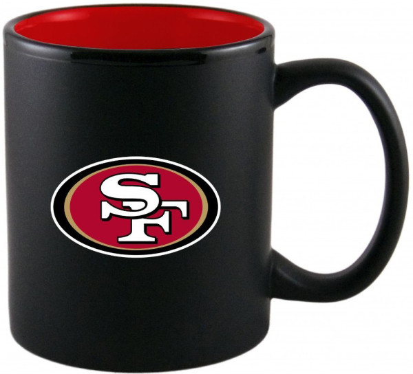 San Francisco 49ers Black Matte Two Tone Mug American Football NFL Rot-325ml
