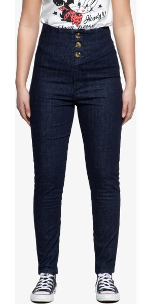 Queen Kerosin Damen High Waist Jeanshose