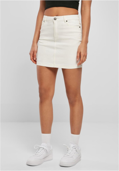 Urban Classics Damen Ladies Organic Stretch Denim Mini Skirt Offwhite Raw