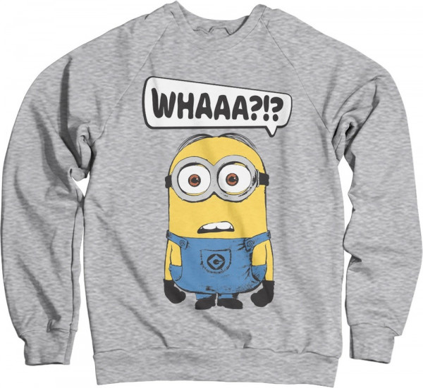 Minions Whaaa?!? Sweatshirt Heather-Grey